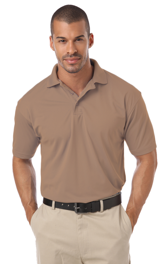 Blue Generation Men's IL-50 Pocketless Polo-BG1051 -Tan