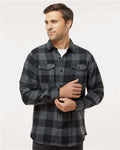 Burnside Yarn-Dyed Long Sleeve Flannel Shirt, Charcoal Buffalo