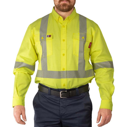 Big Bill Flame Resistant High Visibility Button Down Dress Shirt -107PR6 -Yellow