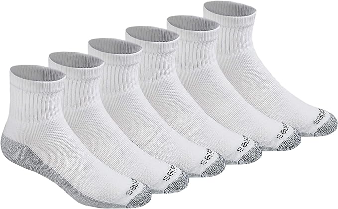 Dickies - Dri-tech Moisture Control Quarter Socks, 6 Pairs Pack, Shoes Size 12-15, I11742