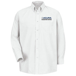 Acura Accelerated Men's Long Sleeve Executive Oxford Dress Shirt - White