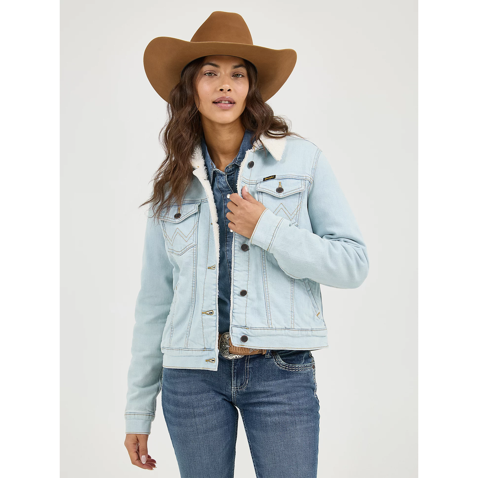 Wrangler Women's Retro® Sherpa Lined Western Denim Jacket – Basics