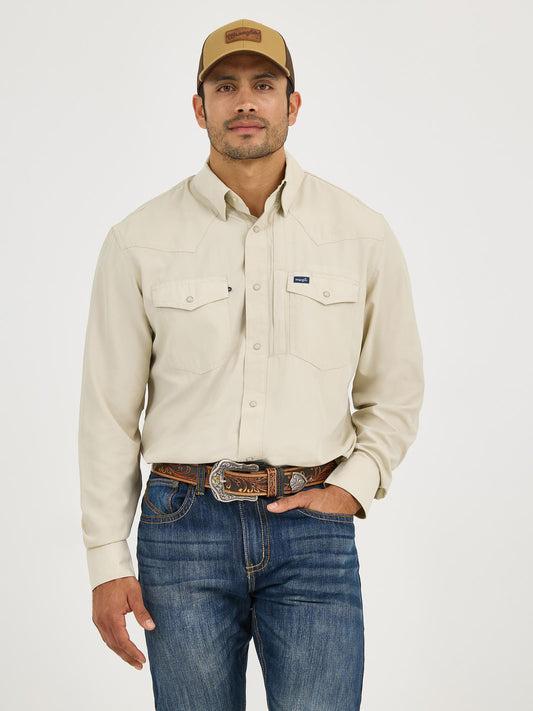 Wrangler® Men's Performance Long Sleeve Shirt - Overcast - 112323768