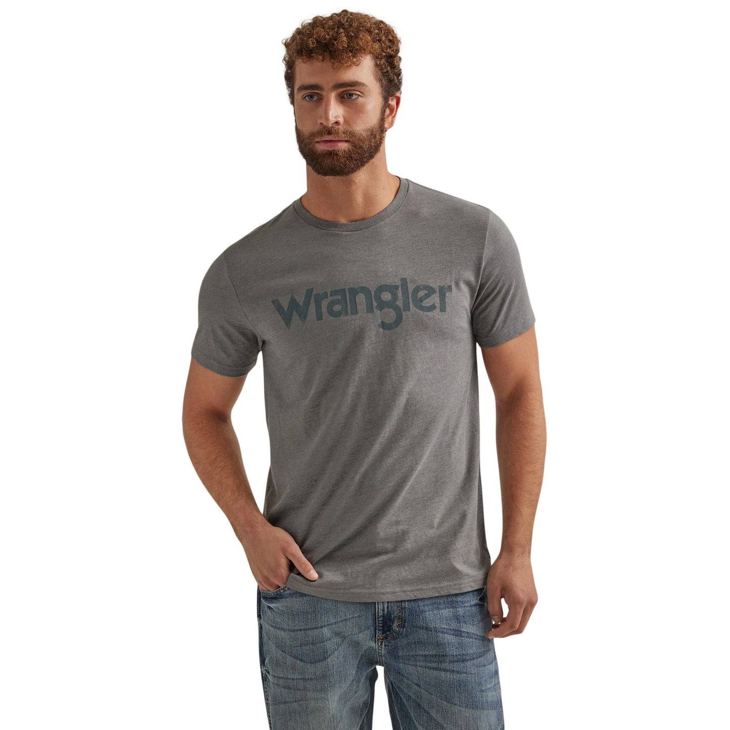 Men's Wrangler Kabel Logo T-Shirt - Pewter