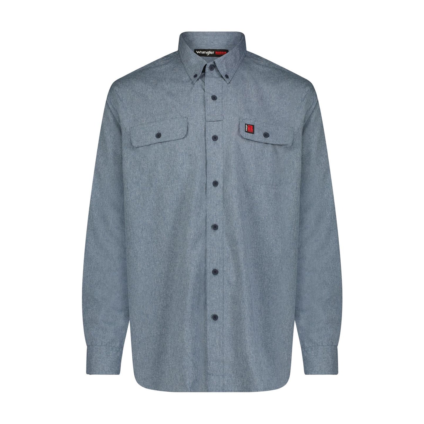 Wrangler® RIGGS Workwear® Long Sleeve Vented Solid Work Shirt - Blue Nights Heather