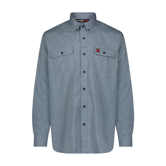 Wrangler® RIGGS Workwear® Long Sleeve Vented Solid Work Shirt - Blue Nights Heather