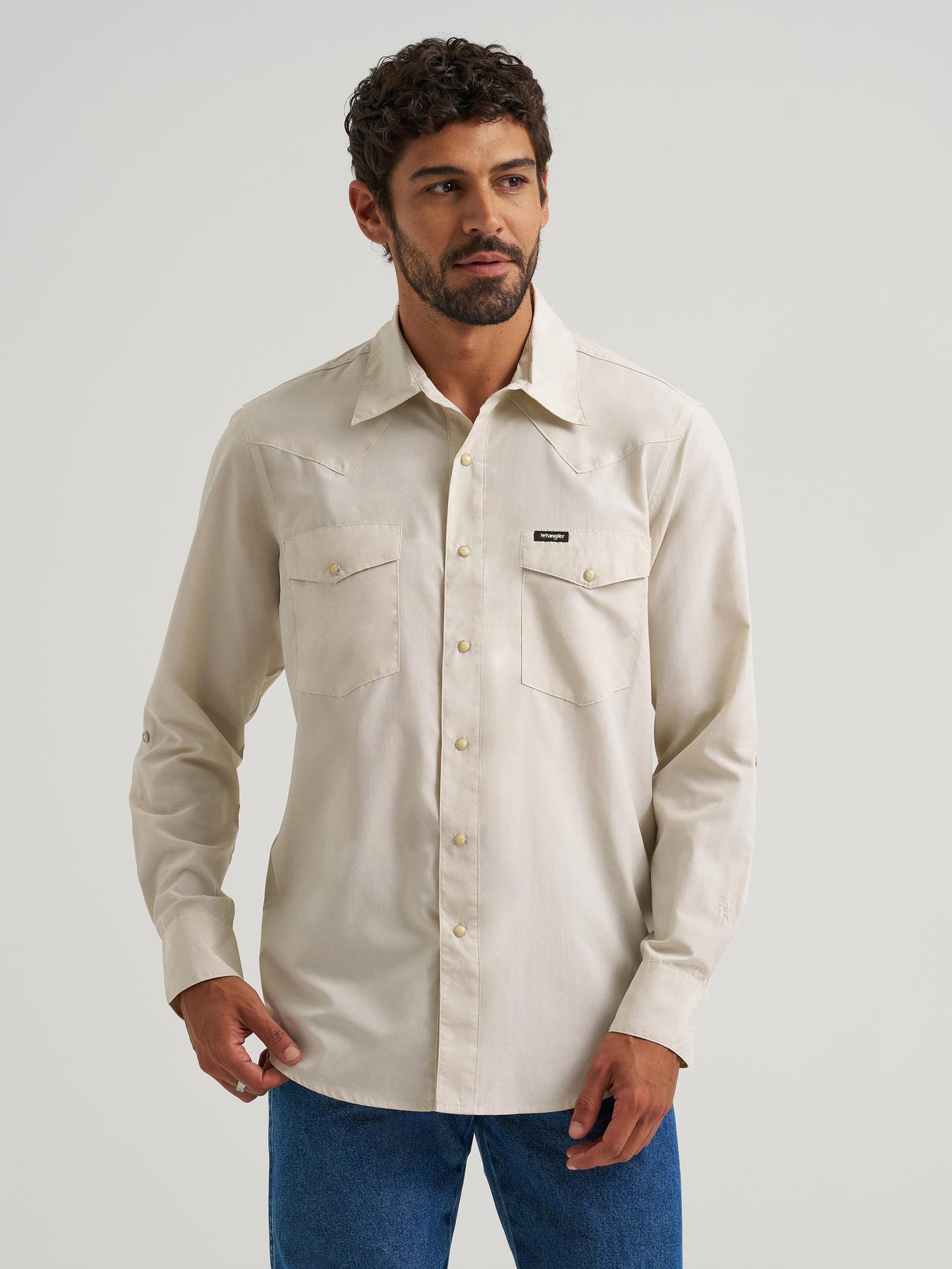 Wrangler ATG™ Men's Drover Utility Shirt - Pelican - 112360557