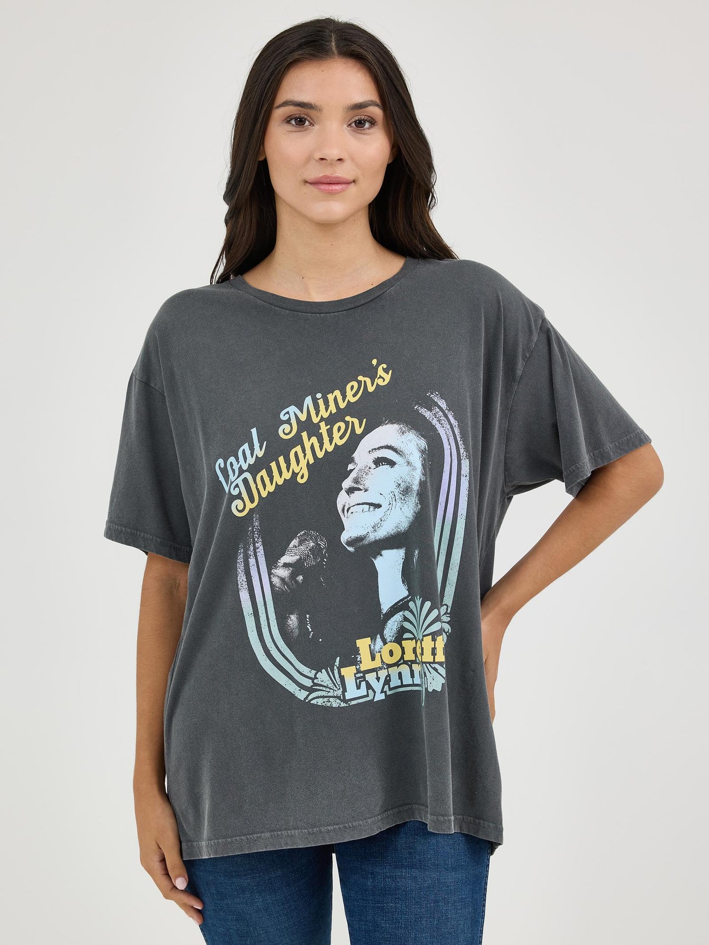 Wrangler® Women's  Short Sleeve Graphic T-Shirt -  Loretta Lynn - Oversized Fit - Jet Black - 112361043