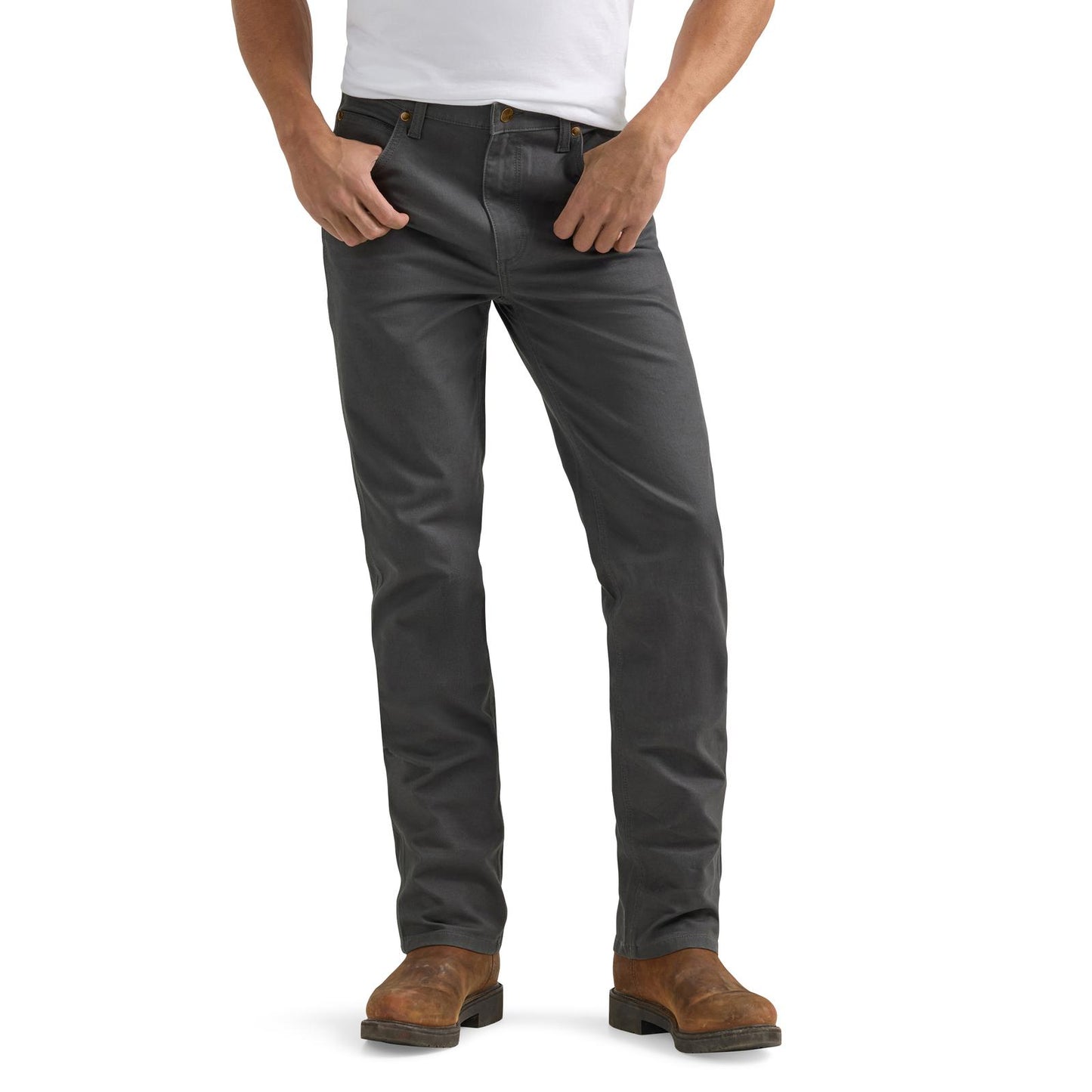 Wrangler® Men's Premium Performance Tough Comfort Cowboy Cut® Slim Fit Canvas Jean - Grey Pinstripe