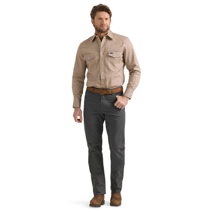 Wrangler® Men's Premium Performance Tough Comfort Cowboy Cut® Regular Fit Canvas Jean - Grey Pinstripe