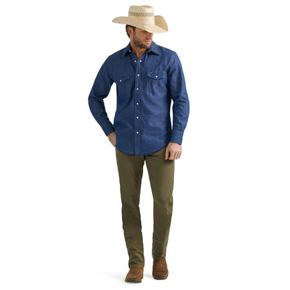 Wrangler® Men's Premium Performance Tough Comfort Cowboy Cut® Regular Fit Canvas Jean - Sea Turtle