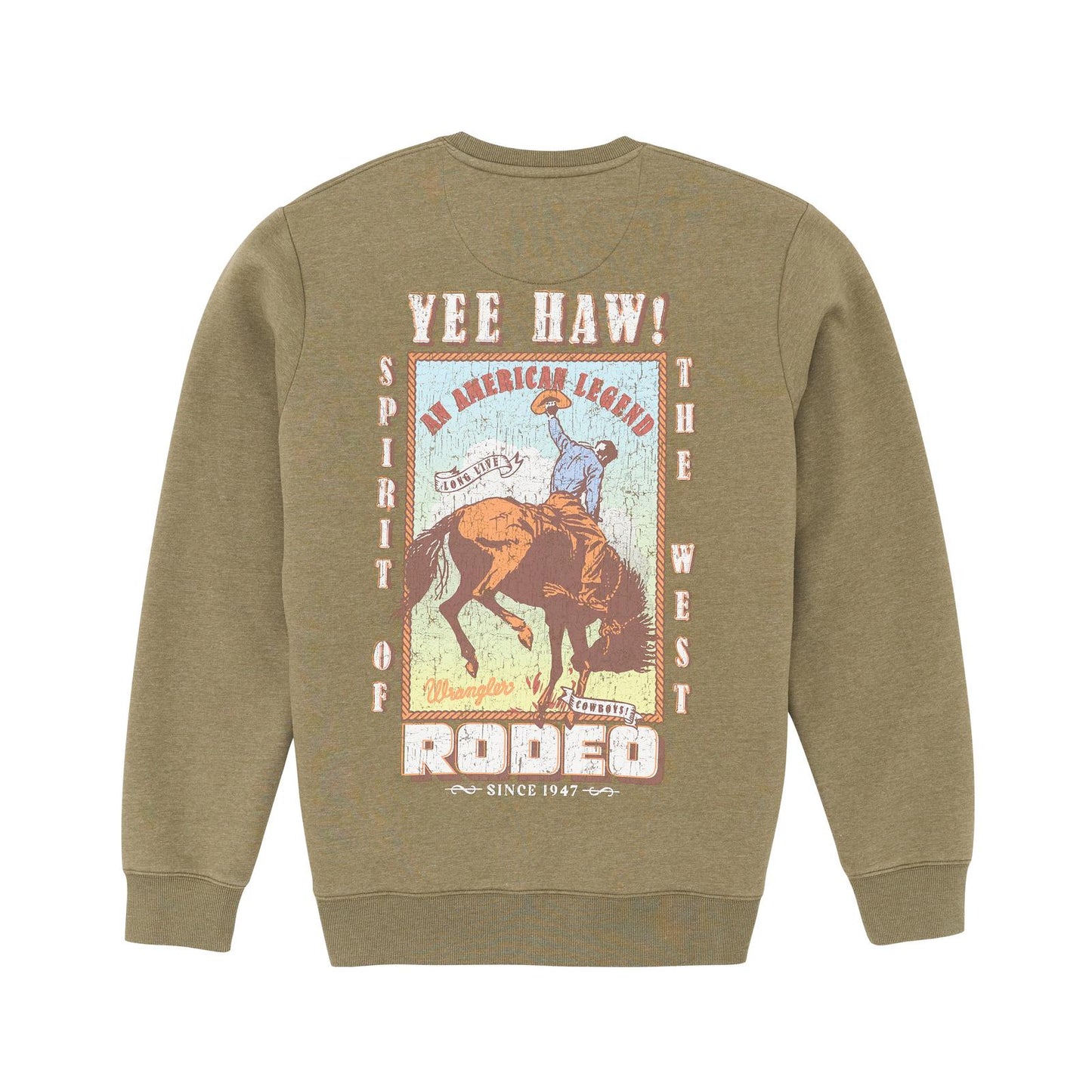 Men's Wrangler Graphic Long Sleeve Pullover - Burnt Olive