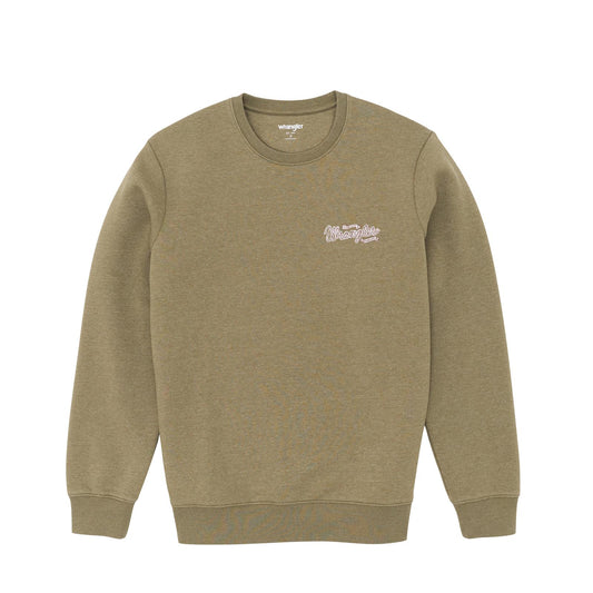 Men's Wrangler Graphic Long Sleeve Pullover - Burnt Olive