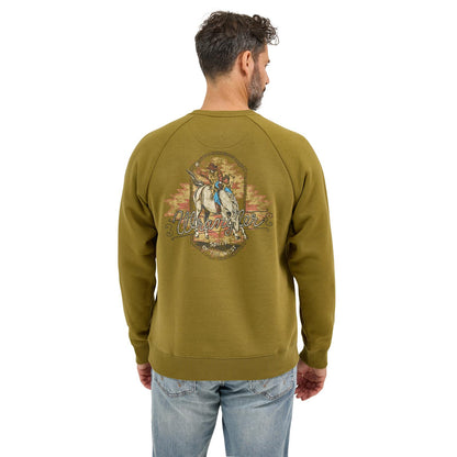 Wrangler® Men's Crew Pullover Sweatshirt - Regular Fit - Olive Drab