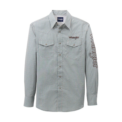 Wrangler® Men's Logo Long Sleeve Shirt - Snaps