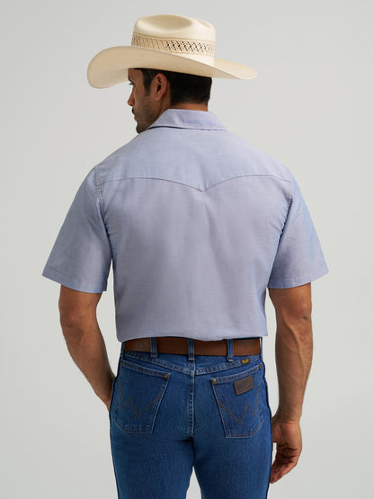 Wrangler® Western Chambray Short Sleeve Workshirt - Classic Fit - Chambray-70131MW