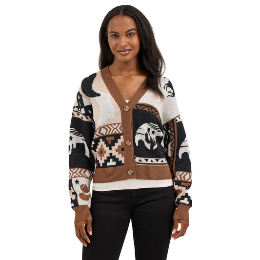 Wrangler Women Retro® Punchy Sweater Cardigan - Brown