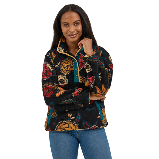 Wrangler Women Retro® Punchy Sherpa Snap Pullover - Black