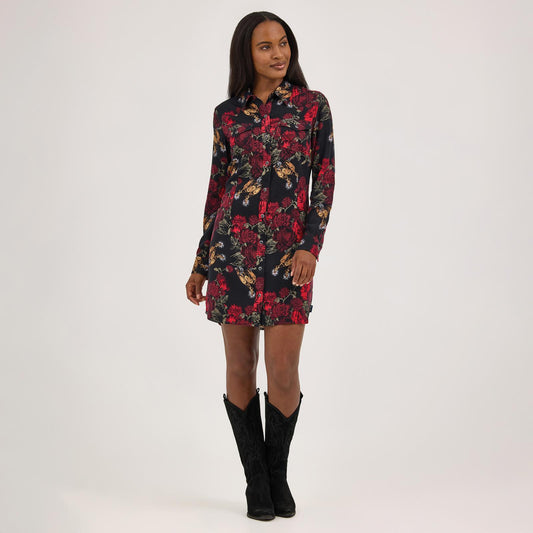 Wrangler Women Retro® Punchy Western Snap Dress - Black