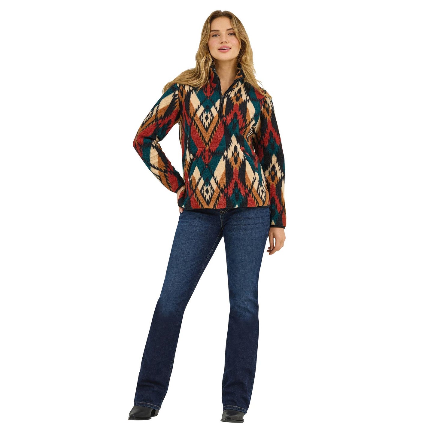 Wrangler Men's Retro® Americana Sherpa Zip Pullover - Teal