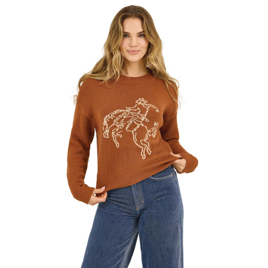 Wrangler Women Retro® Americana Crew Sweater - Rust