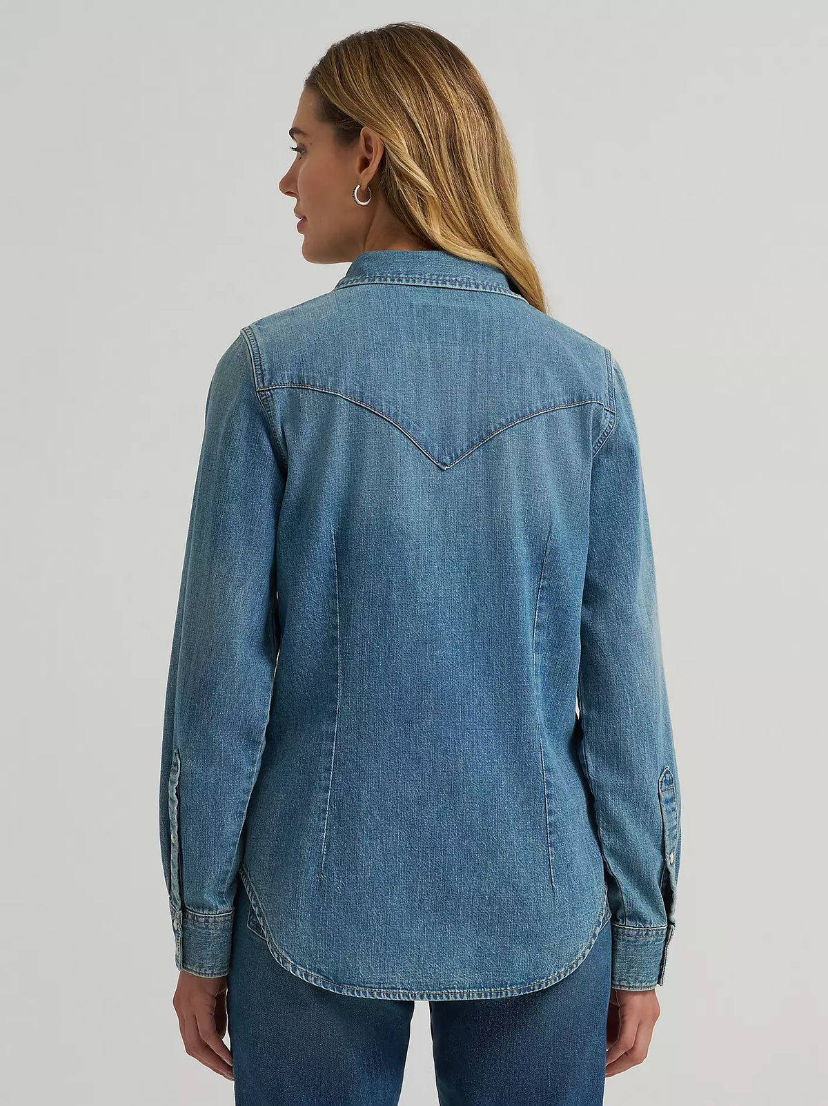 Wrangler® Iconic Western Snap Denim Shirt - Tinted Denim - 112373723