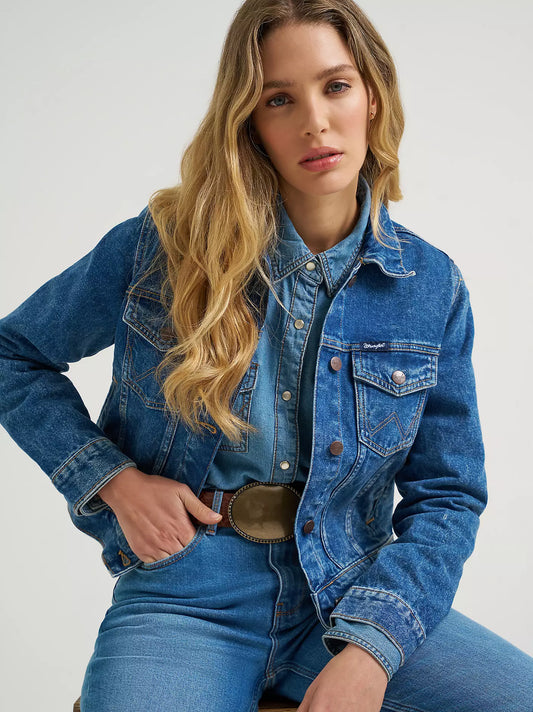 Wrangler® Iconic Western Denim Jacket - Dark Denim - 112373766