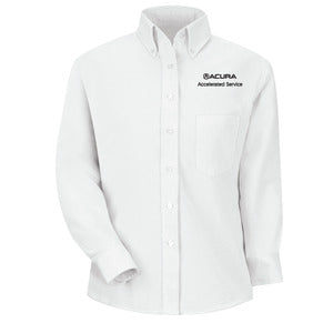 Acura Accelerated Women's Long Sleeve Executive Oxford Dress Shirt-White