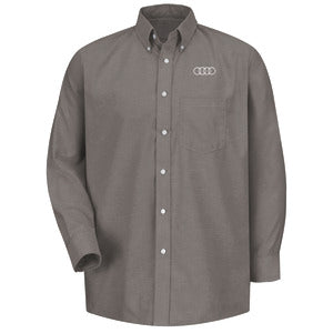 Audi Men's Long Sleeve Executive Oxford Dress Shirt-Grey