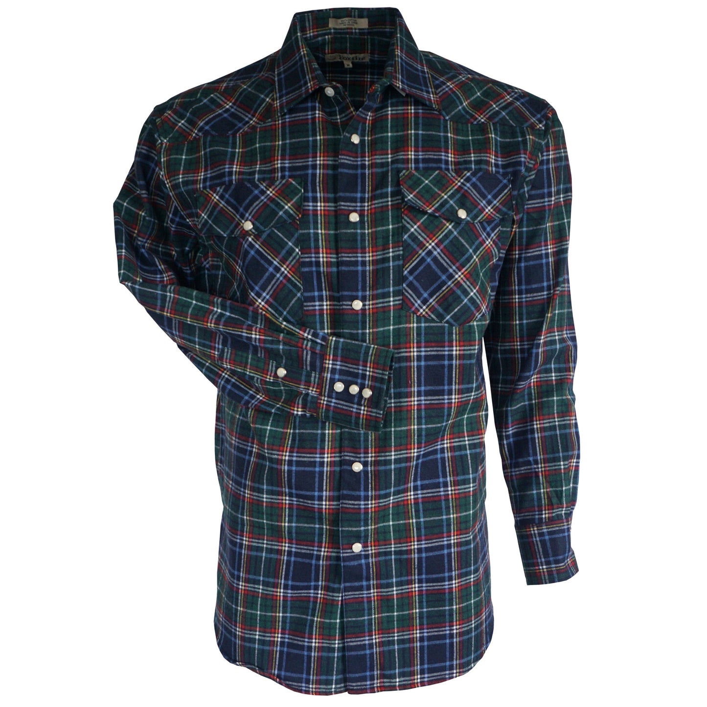 FoxFire 1159 Long Sleeve Flannel Snap Western Shirt, Clearance
