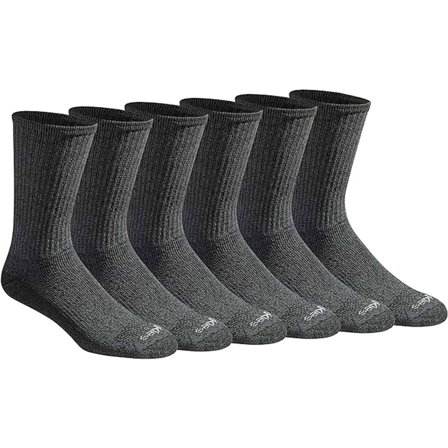 Dickies Men's 6 Packs Dri-Tech Moisture Control Crew Work Socks, Sizes 6-12