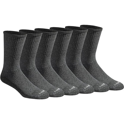 Dickies Men's 6 Packs Dri-Tech Moisture Control Crew Work Socks, Sizes 6-12