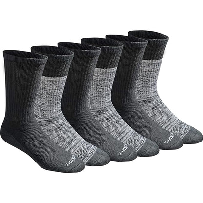 Dickies Men's 6 Packs Dri-Tech Moisture Control Crew Work Socks, Sizes 6-12