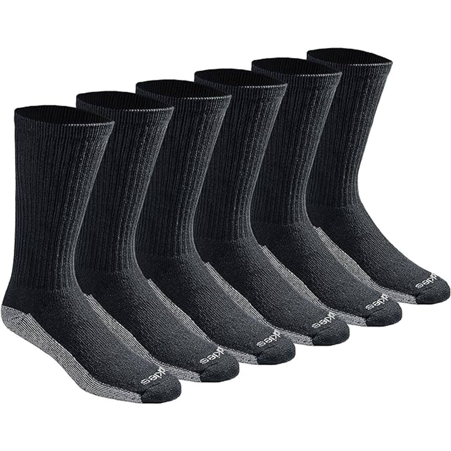 Dickies Men's 6 Packs Dri-Tech Moisture Control Crew Work Socks, Sizes 6-12