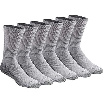 Dickies Men's 6 Packs Dri-Tech Moisture Control Crew Work Socks, Sizes 6-12