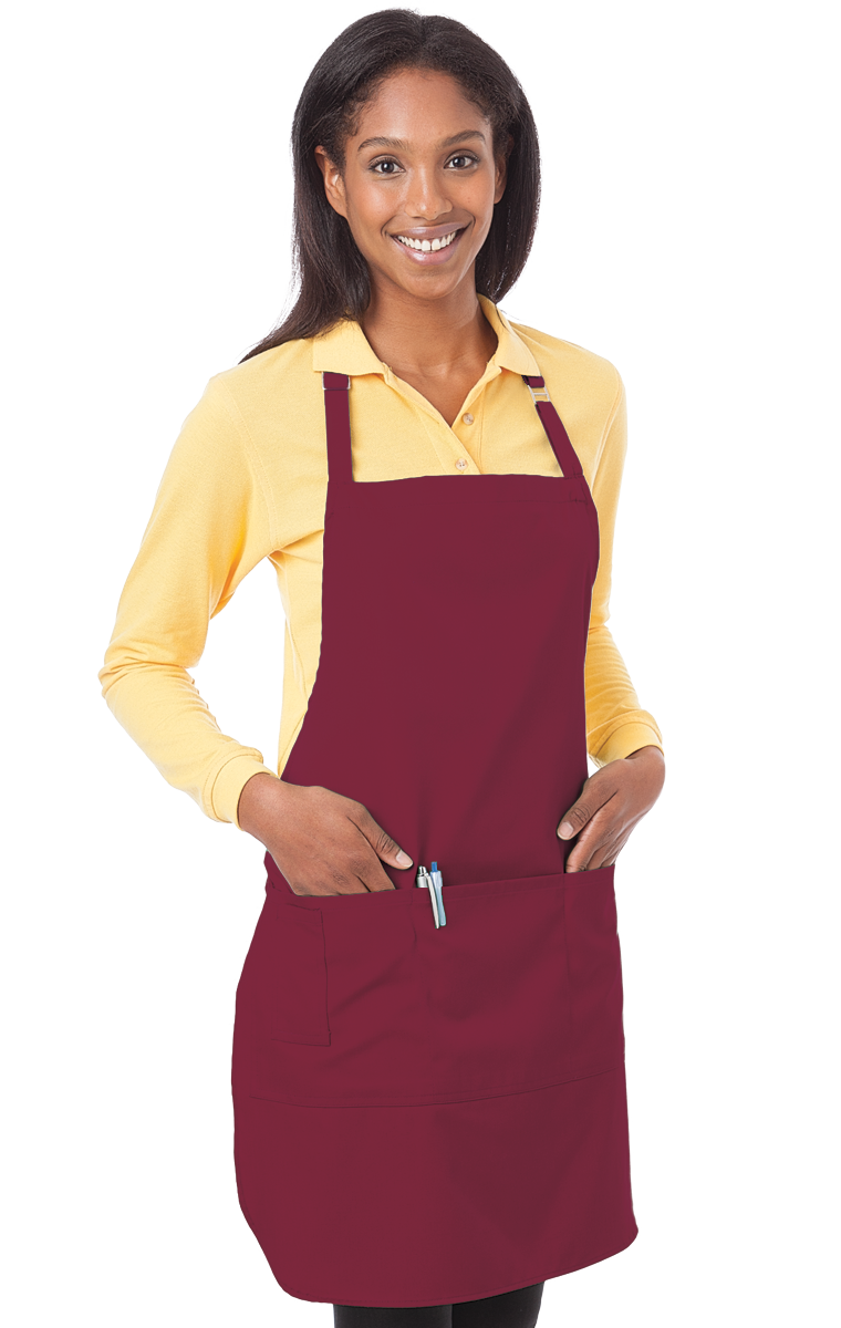 (6 Pieces) Blue Generation Scotchgard Treated Twill Bib Apron -6 Pieces  Black BG1270