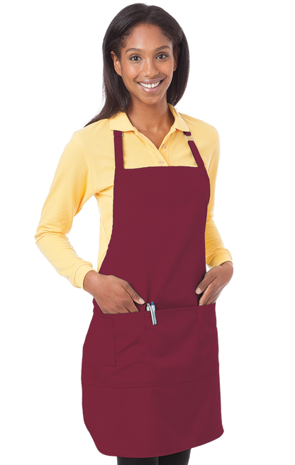 (6 Pieces) Blue Generation Scotchgard Treated Twill Bib Apron -6 Pieces  Black BG1270