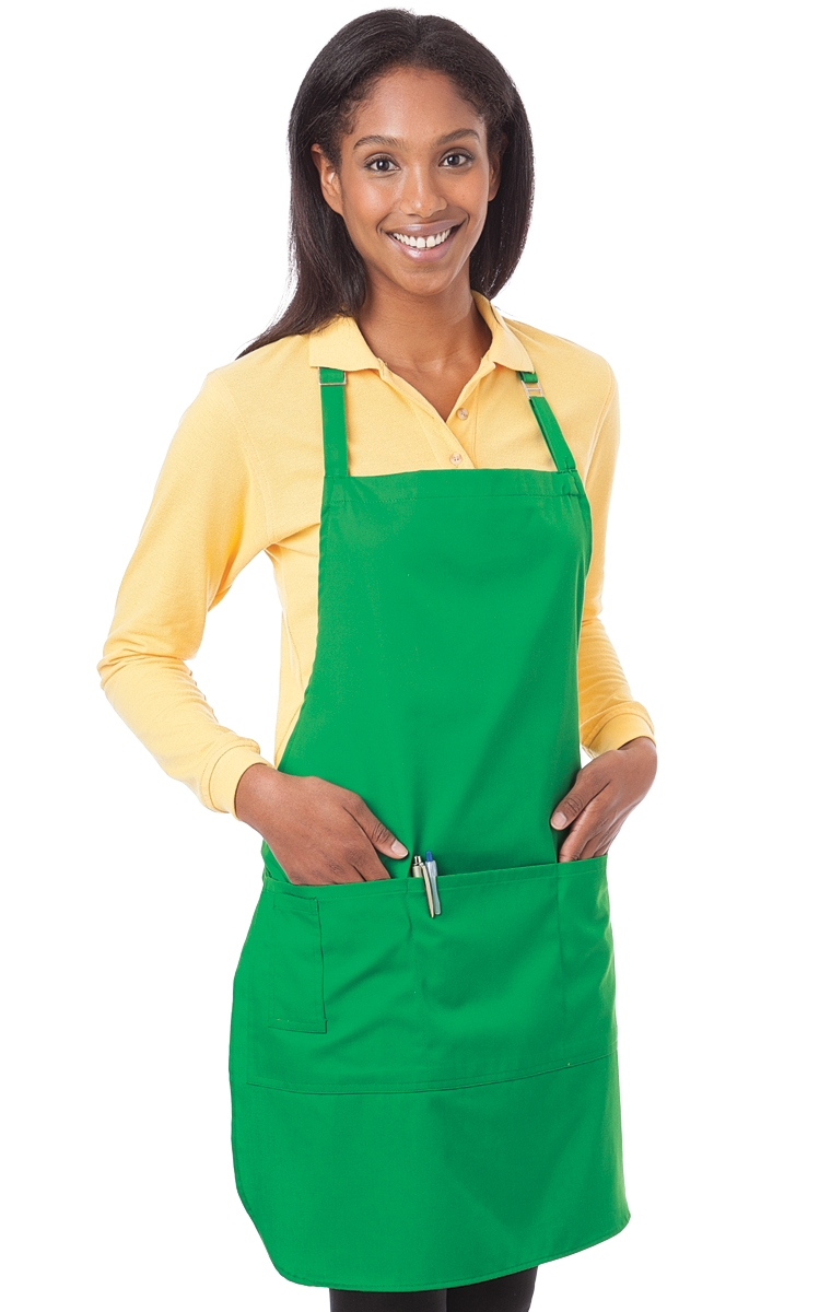 (6 Pieces) Blue Generation Scotchgard Treated Twill Bib Apron -6 Pieces  Black BG1270