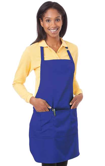 (6 Pieces) Blue Generation Scotchgard Treated Twill Bib Apron -6 Pieces  Black BG1270