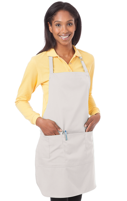 (6 Pieces) Blue Generation Scotchgard Treated Twill Bib Apron -6 Pieces  Black BG1270