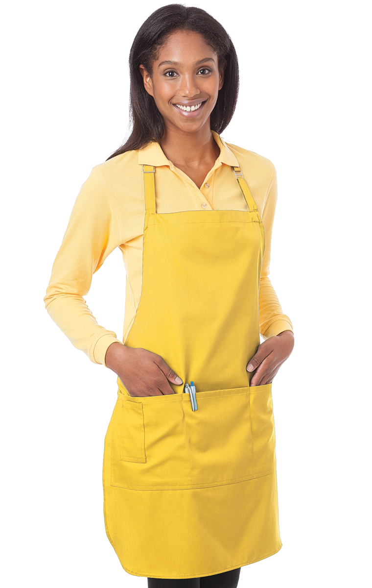(6 Pieces) Blue Generation Scotchgard Treated Twill Bib Apron -6 Pieces  Black BG1270