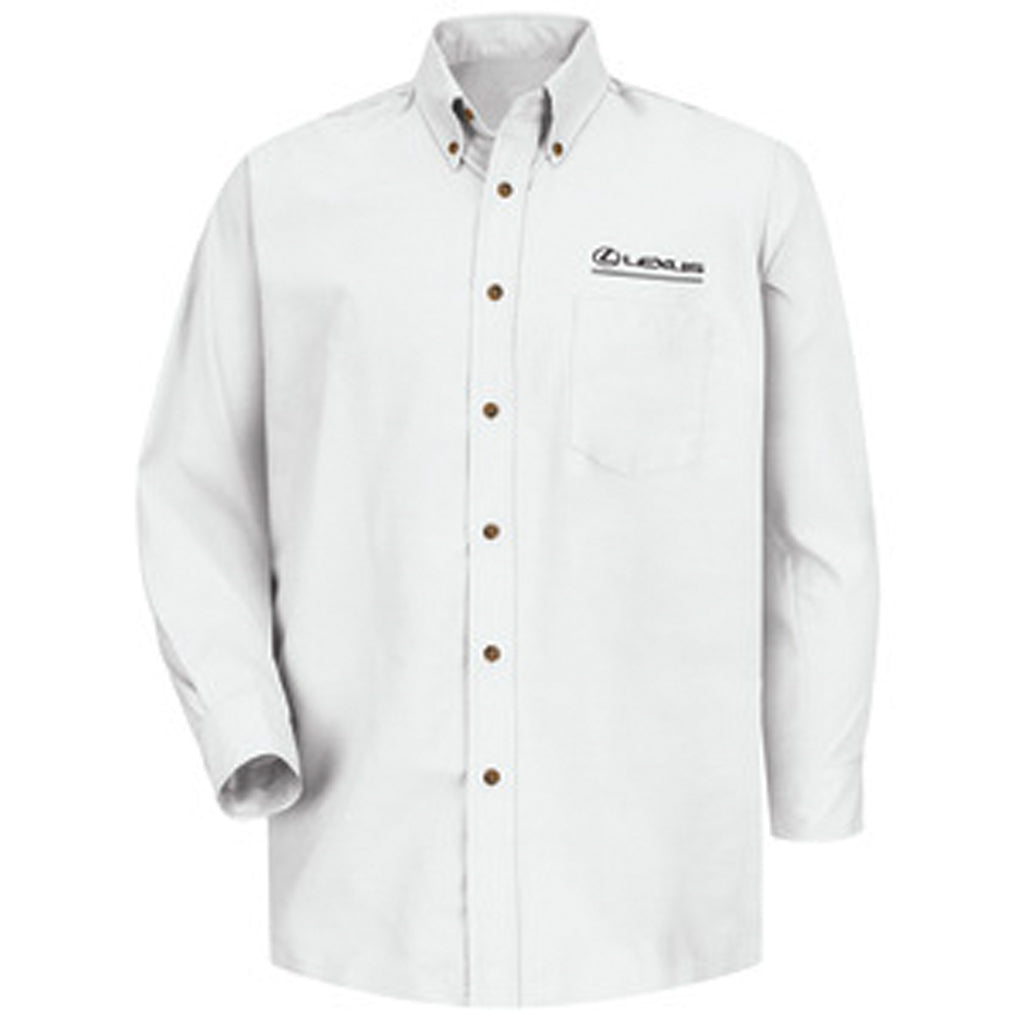 Lexus® Mens Long Sleeve Poplin Dress Shirt - White