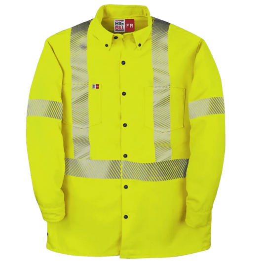 Big Bill High Visibility Button-Down Dress Shirt with Reflective Material