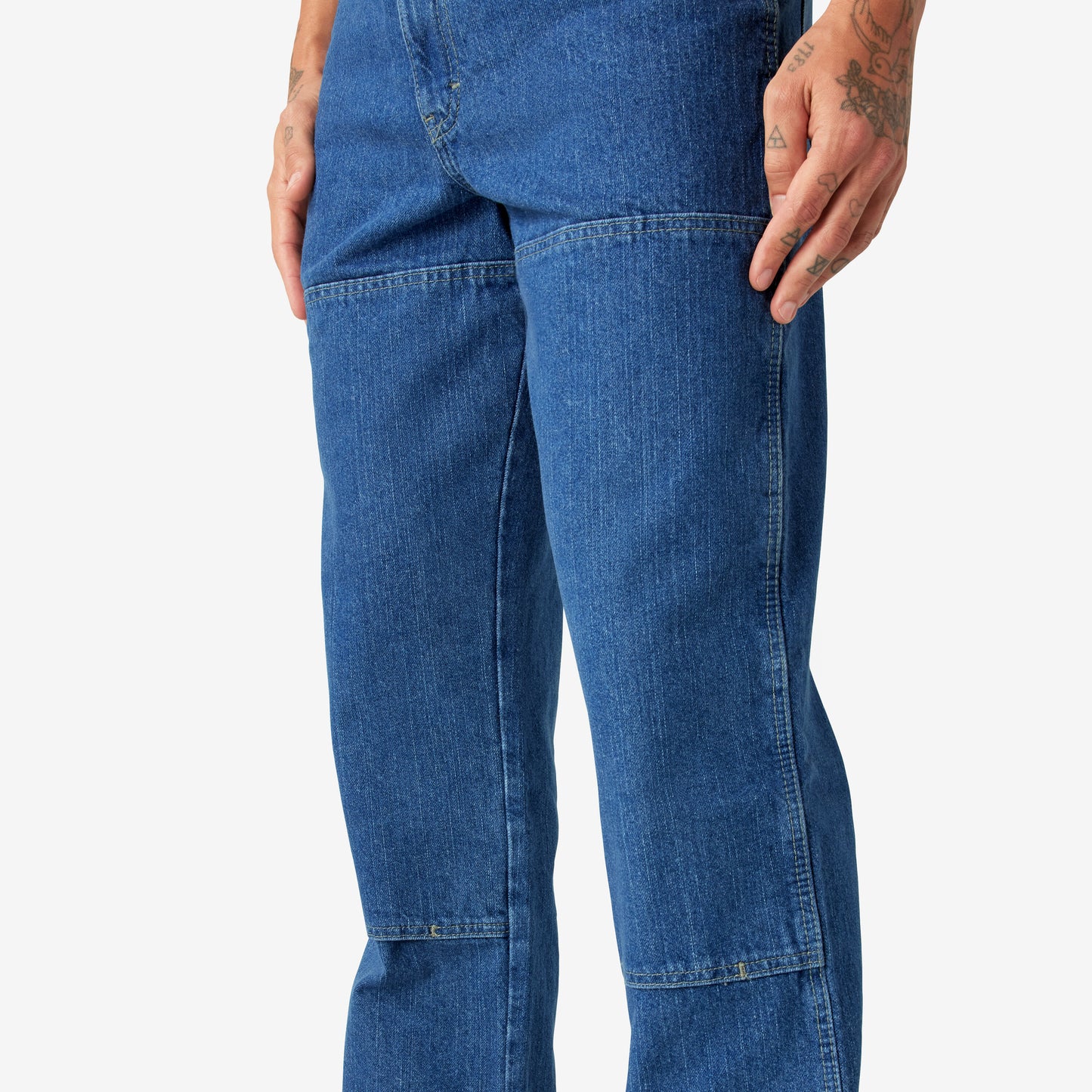 Dickies Relaxed Fit Double Knee Jeans - Stonewashed Indigo Blue