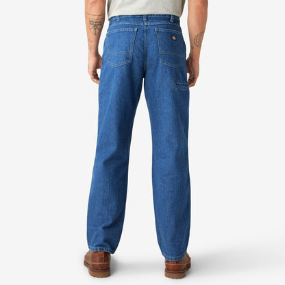 Dickies Relaxed Fit Double Knee Jeans - Stonewashed Indigo Blue