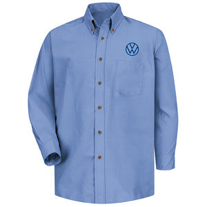 Volkswagen® Men's Long Sleeve Poplin Dress Shirt - Light Blue - 1723LB