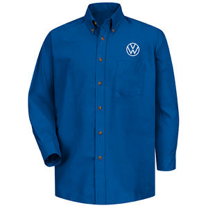 Volkswagen® Men's Long Sleeve Poplin Dress Shirt - Left Ches  VW