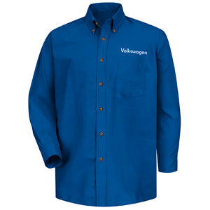 Volkswagen Men's Long Sleeve Poplin Dress Shirt - Royal Blue - 1727RB
