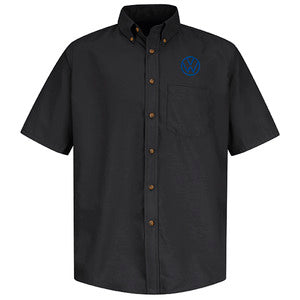 Volkswagen® Mens Short Sleeve Poplin Dress Shirt - 	Left Chest: Royal VW