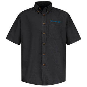 Volkswagen® Men's Short Sleeve Poplin Dress Shirt - Black - 1733BK - Basics Clothing Store